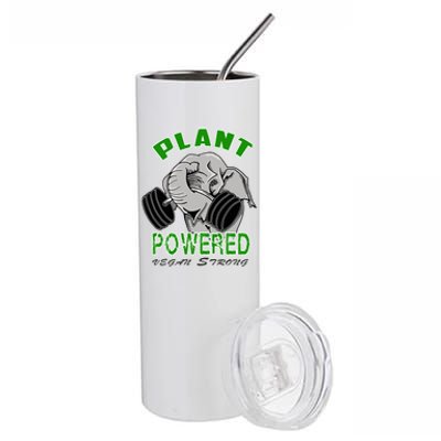 Vegan Strong Plant Powered Elephant Healthy Lifestyle Gift Stainless Steel Tumbler