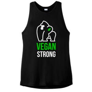 Vegan Strong Plant Powered Gorilla Vegan Lifestyle Funny Gift Ladies PosiCharge Tri-Blend Wicking Tank