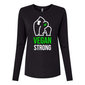 Vegan Strong Plant Powered Gorilla Vegan Lifestyle Funny Gift Womens Cotton Relaxed Long Sleeve T-Shirt