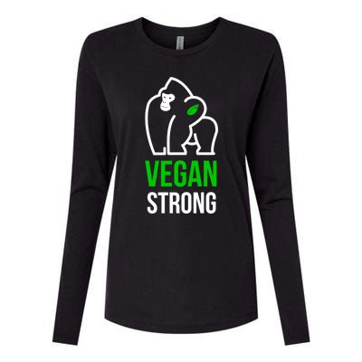 Vegan Strong Plant Powered Gorilla Vegan Lifestyle Funny Gift Womens Cotton Relaxed Long Sleeve T-Shirt