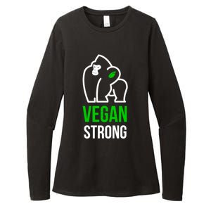 Vegan Strong Plant Powered Gorilla Vegan Lifestyle Funny Gift Womens CVC Long Sleeve Shirt