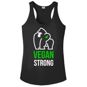 Vegan Strong Plant Powered Gorilla Vegan Lifestyle Funny Gift Ladies PosiCharge Competitor Racerback Tank