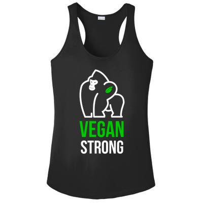 Vegan Strong Plant Powered Gorilla Vegan Lifestyle Funny Gift Ladies PosiCharge Competitor Racerback Tank