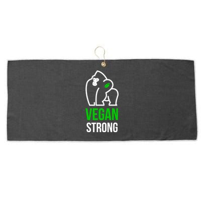 Vegan Strong Plant Powered Gorilla Vegan Lifestyle Funny Gift Large Microfiber Waffle Golf Towel