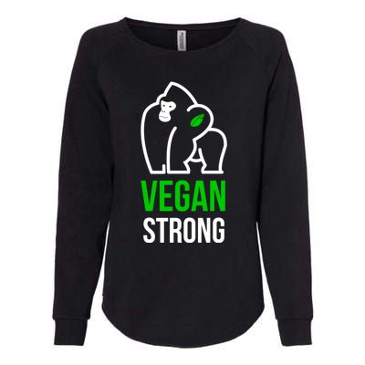 Vegan Strong Plant Powered Gorilla Vegan Lifestyle Funny Gift Womens California Wash Sweatshirt