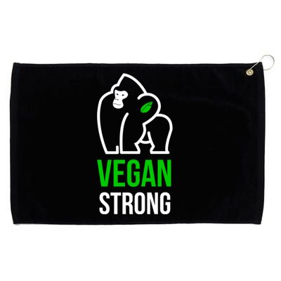 Vegan Strong Plant Powered Gorilla Vegan Lifestyle Funny Gift Grommeted Golf Towel