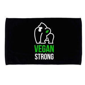 Vegan Strong Plant Powered Gorilla Vegan Lifestyle Funny Gift Microfiber Hand Towel