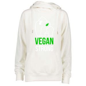 Vegan Strong Plant Powered Gorilla Vegan Lifestyle Funny Gift Womens Funnel Neck Pullover Hood