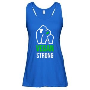 Vegan Strong Plant Powered Gorilla Vegan Lifestyle Funny Gift Ladies Essential Flowy Tank