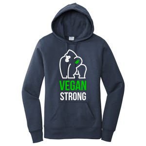 Vegan Strong Plant Powered Gorilla Vegan Lifestyle Funny Gift Women's Pullover Hoodie