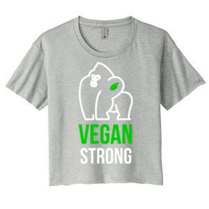 Vegan Strong Plant Powered Gorilla Vegan Lifestyle Funny Gift Women's Crop Top Tee