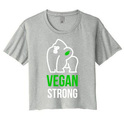 Vegan Strong Plant Powered Gorilla Vegan Lifestyle Funny Gift Women's Crop Top Tee