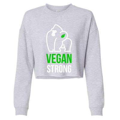 Vegan Strong Plant Powered Gorilla Vegan Lifestyle Funny Gift Cropped Pullover Crew