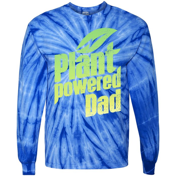 Vegan Strong Plant Powered Super Dad Workout Cute Gift Tie-Dye Long Sleeve Shirt