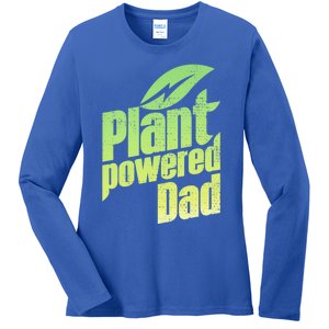 Vegan Strong Plant Powered Super Dad Workout Cute Gift Ladies Long Sleeve Shirt