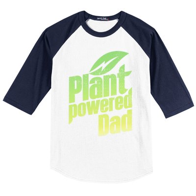 Vegan Strong Plant Powered Super Dad Workout Cute Gift Baseball Sleeve Shirt