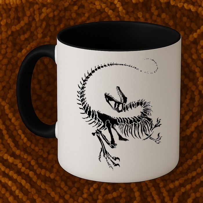 Velociraptor Skeleton Print Mug