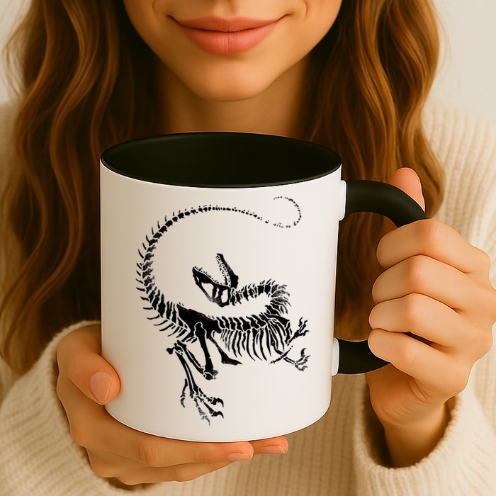 Velociraptor Skeleton Print Mug
