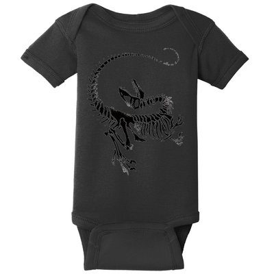 Velociraptor Skeleton Print Baby Bodysuit