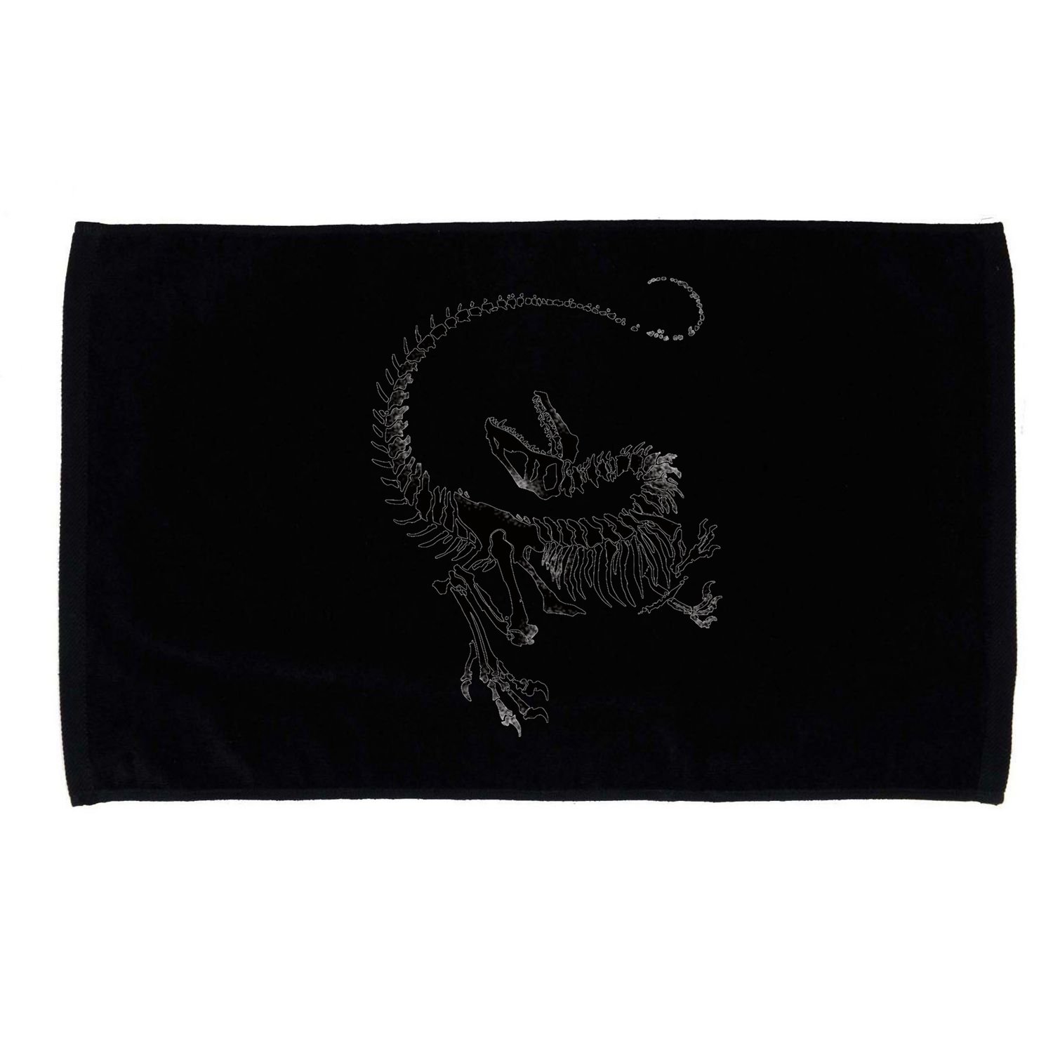 Velociraptor Skeleton Print Microfiber Hand Towel