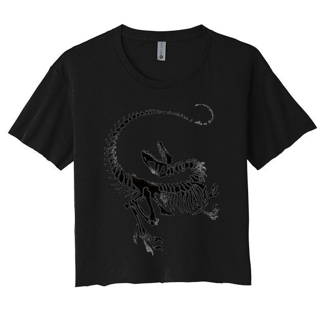 Velociraptor Skeleton Print Crop Top