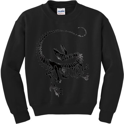 Velociraptor Skeleton Print Kids Sweatshirt