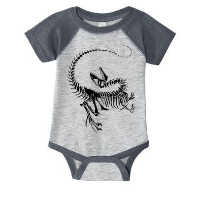 Velociraptor Skeleton Print Infant Baby Jersey Bodysuit