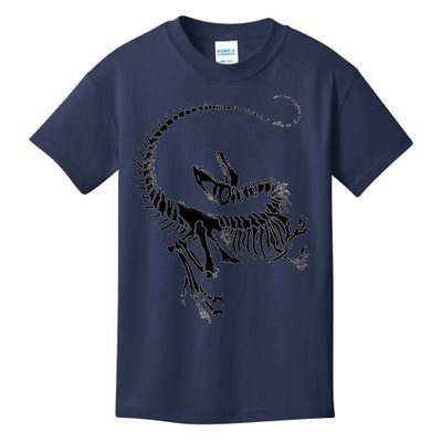 Velociraptor Skeleton Print Kids T-Shirt