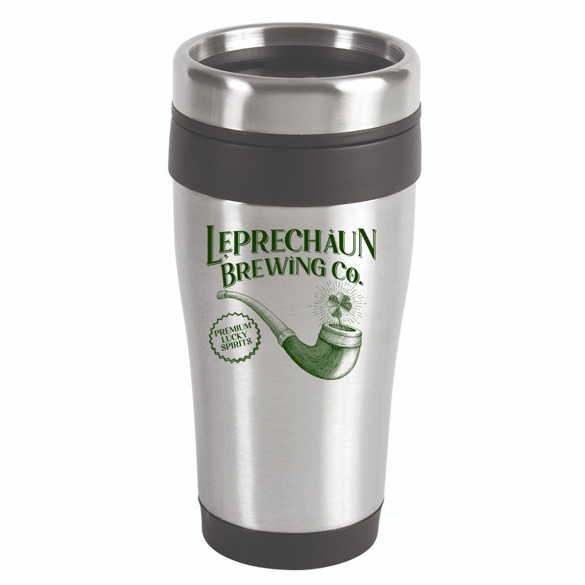 Vintage St Patrick's Day Leprechaun Brewing Co Premium Lucky Spirits 16oz Travel Tumbler