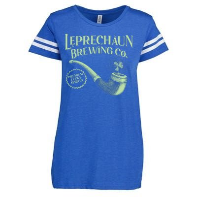 Vintage St Patrick's Day Leprechaun Brewing Co Premium Lucky Spirits Enza Ladies Jersey Football T-Shirt