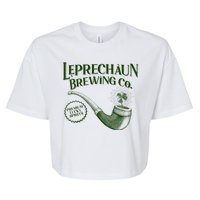 Vintage St Patrick's Day Leprechaun Brewing Co Premium Lucky Spirits Bella+Canvas Jersey Crop Tee