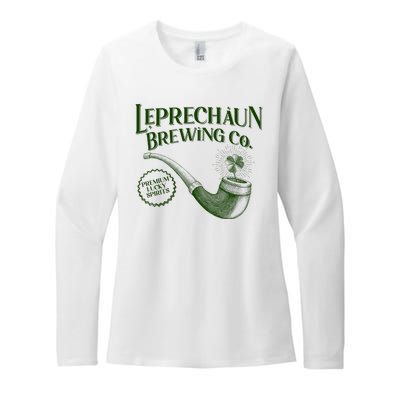 Vintage St Patrick's Day Leprechaun Brewing Co Premium Lucky Spirits Womens CVC Long Sleeve Shirt