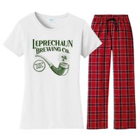 Vintage St Patrick's Day Leprechaun Brewing Co Premium Lucky Spirits Women's Flannel Pajama Set