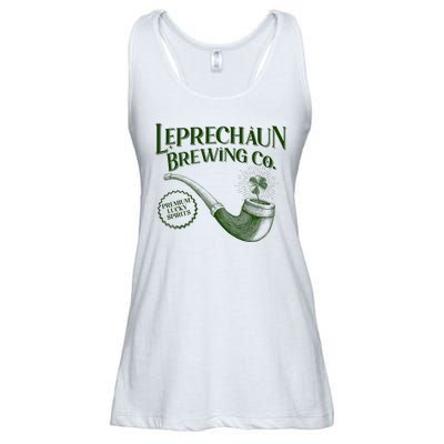 Vintage St Patrick's Day Leprechaun Brewing Co Premium Lucky Spirits Ladies Essential Flowy Tank