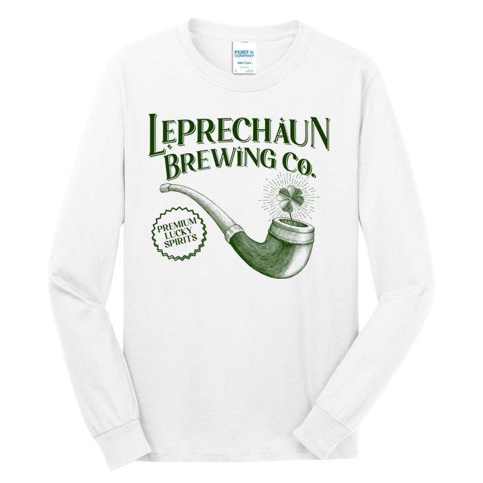 Vintage St Patrick's Day Leprechaun Brewing Co Premium Lucky Spirits Tall Long Sleeve T-Shirt