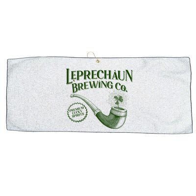 Vintage St Patrick's Day Leprechaun Brewing Co Premium Lucky Spirits Large Microfiber Waffle Golf Towel