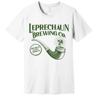 Vintage St Patrick's Day Leprechaun Brewing Co Premium Lucky Spirits Premium T-Shirt