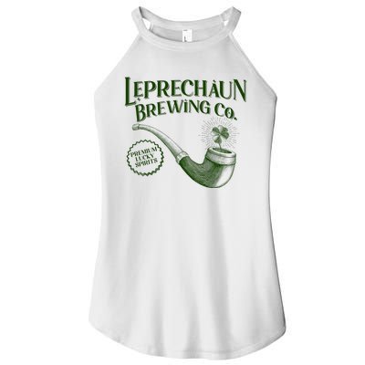 Vintage St Patrick's Day Leprechaun Brewing Co Premium Lucky Spirits Women's Perfect Tri Rocker Tank