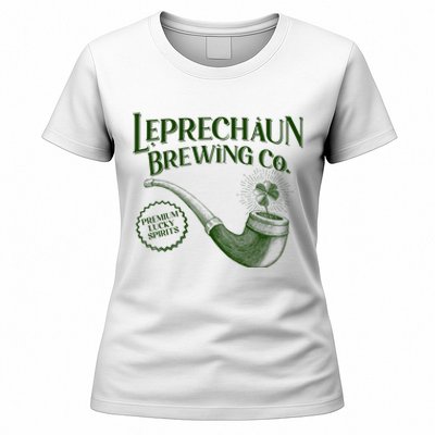 Vintage St Patrick's Day Leprechaun Brewing Co Premium Lucky Spirits Women's T-Shirt