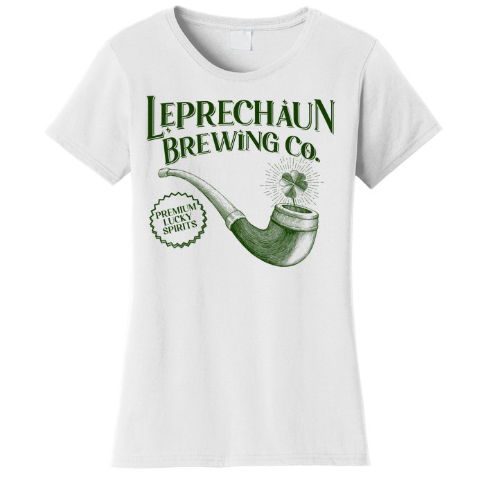 Vintage St Patrick's Day Leprechaun Brewing Co Premium Lucky Spirits Women's T-Shirt