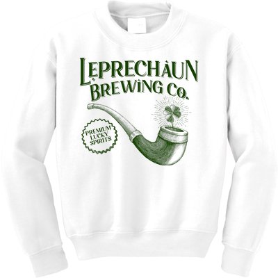 Vintage St Patrick's Day Leprechaun Brewing Co Premium Lucky Spirits Kids Sweatshirt