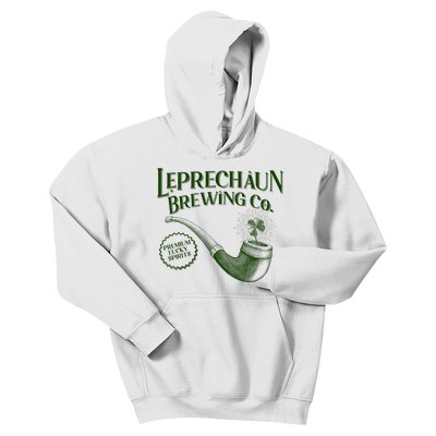 Vintage St Patrick's Day Leprechaun Brewing Co Premium Lucky Spirits Kids Hoodie