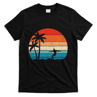 Vintage Sunset Palm Surfer Retro Surfing Beach Surf T-Shirt