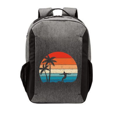 Vintage Sunset Palm Surfer Retro Surfing Beach Surf Vector Backpack