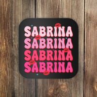 Vintage Sabrina Personalized Name I Love Sabrina Groovy Coaster