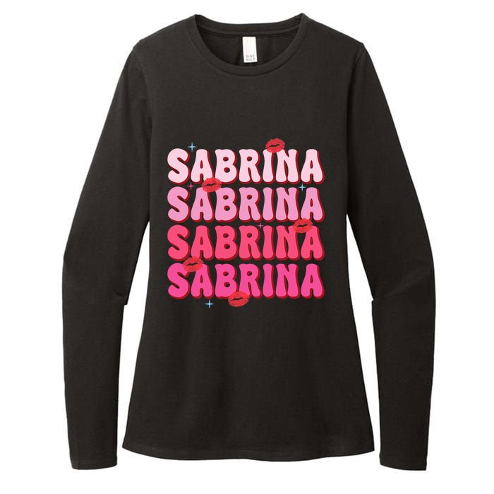 Vintage Sabrina Personalized Name I Love Sabrina Groovy Womens CVC Long Sleeve Shirt