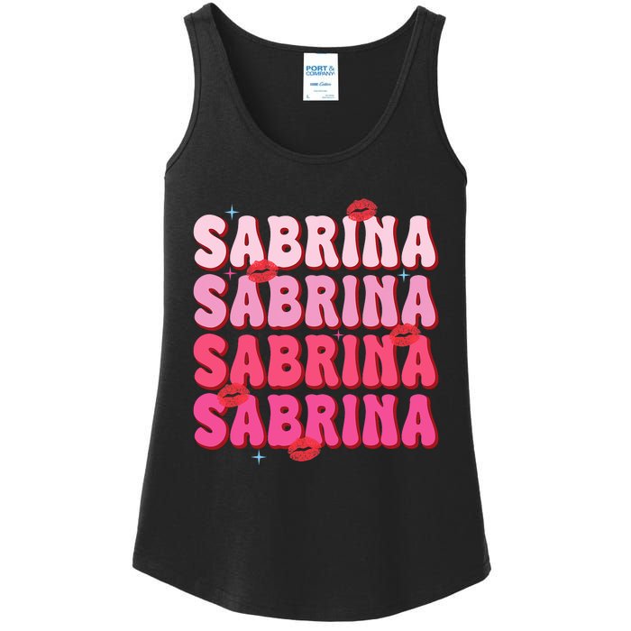 Vintage Sabrina Personalized Name I Love Sabrina Groovy Ladies Essential Tank