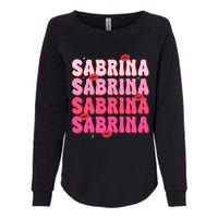 Vintage Sabrina Personalized Name I Love Sabrina Groovy Womens California Wash Sweatshirt