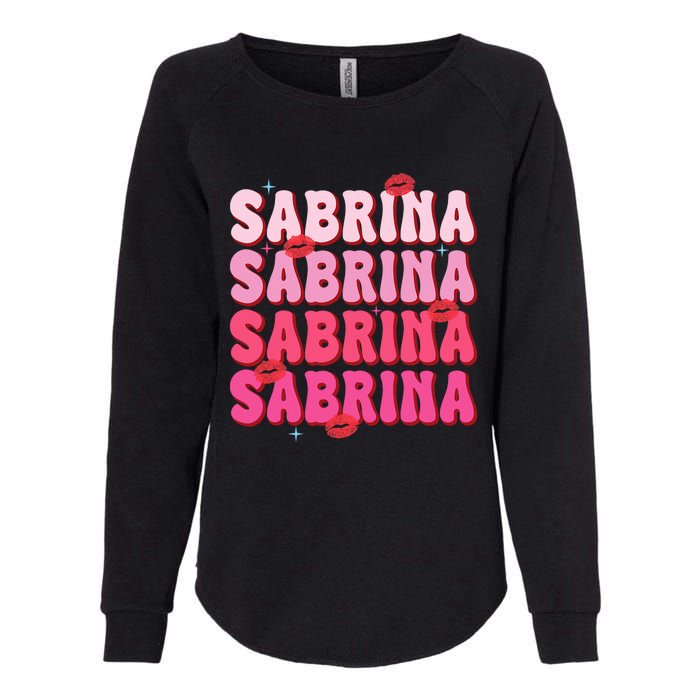 Vintage Sabrina Personalized Name I Love Sabrina Groovy Womens California Wash Sweatshirt