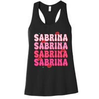 Vintage Sabrina Personalized Name I Love Sabrina Groovy Women's Racerback Tank